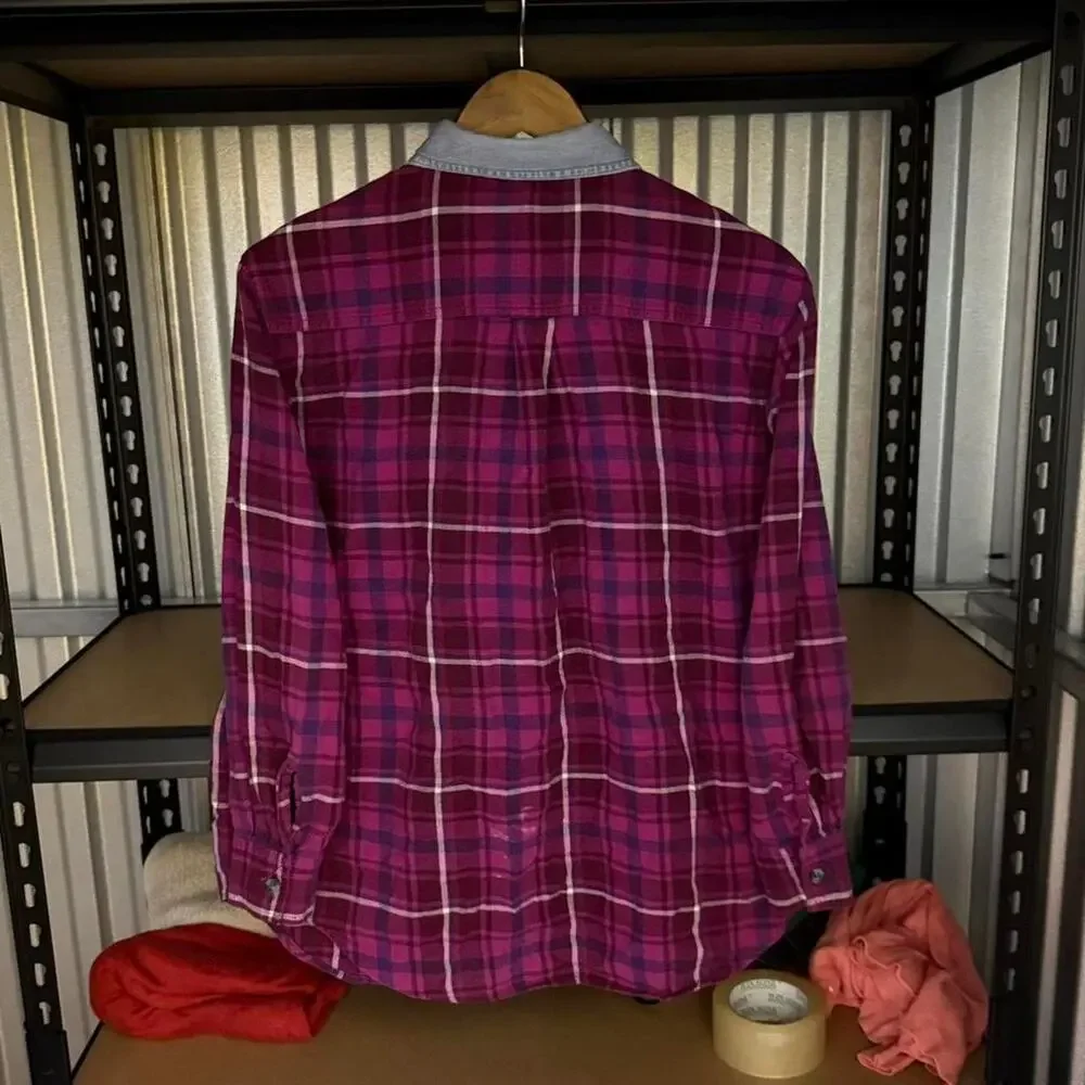 Vintage Route 66 Purple Plaid Flannel Shirt Medium